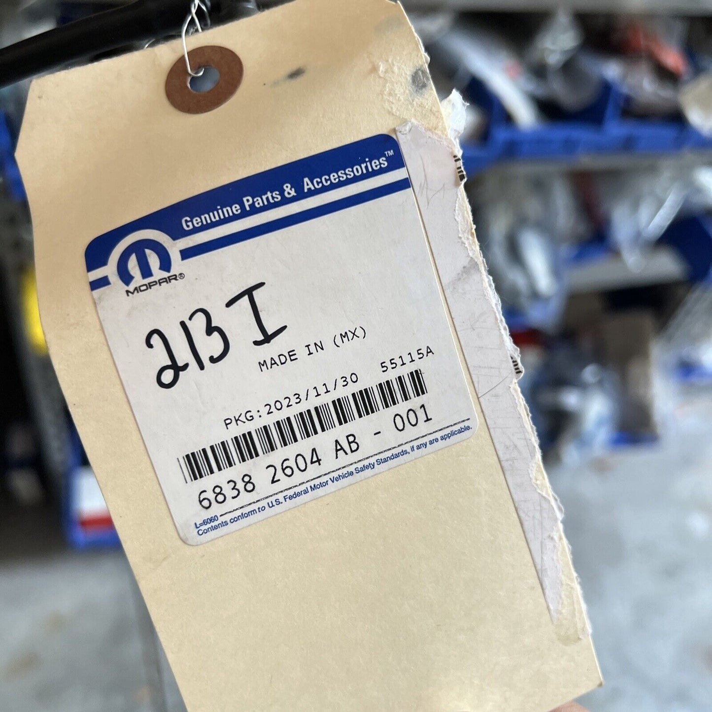 Genuine OEM Mopar Gladiator Window Washer Hose 2018-2024 68382604AB