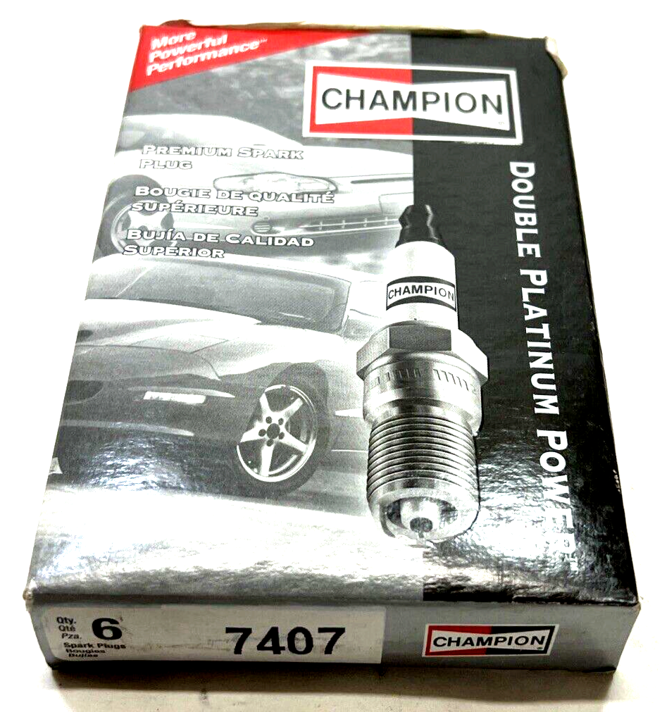 *NEW* Set of 6 Champion Spark Plugs Double Platinum Power 7407