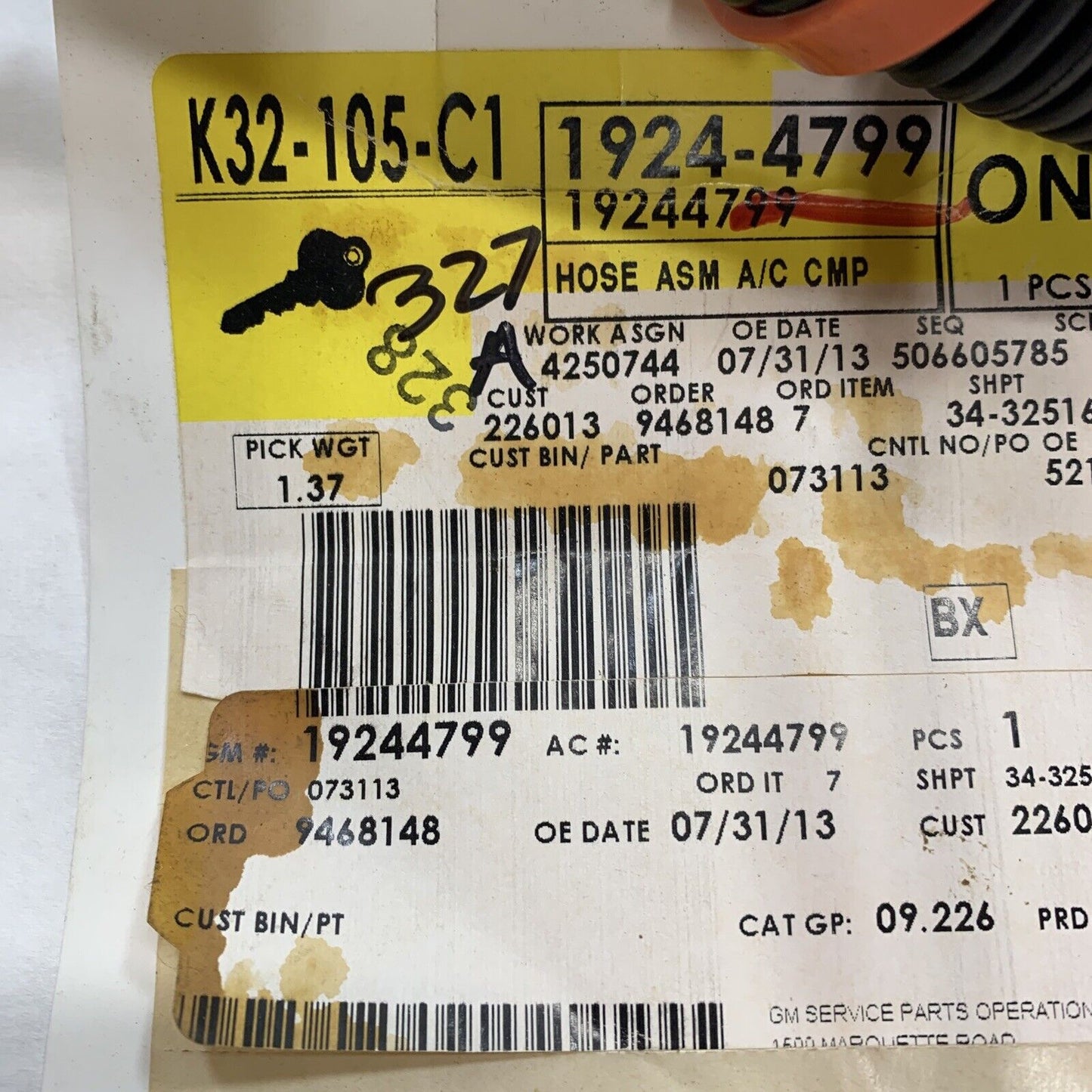 New OEM Genuine GM Pontiac 2006-07 2.4L Discharge Hose & Tube Assembly 19244799