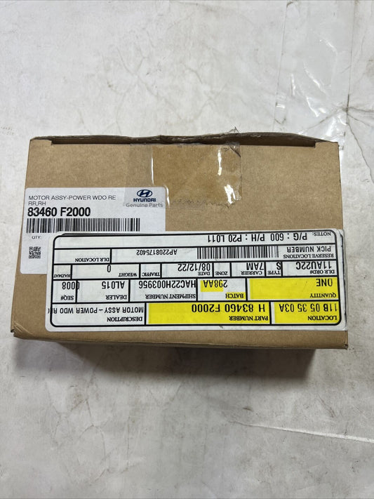 Genuine OEM Hyundai Right Power Window Regulator Motor Assm Kia 16-20 83460F2000