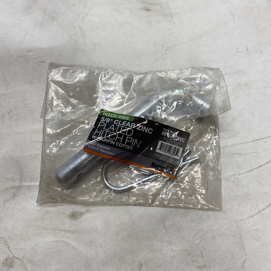 New Buyers 5/8 Clear Zinc plated Hitch Pin W / Hair-Pin Cotter HP6253WC