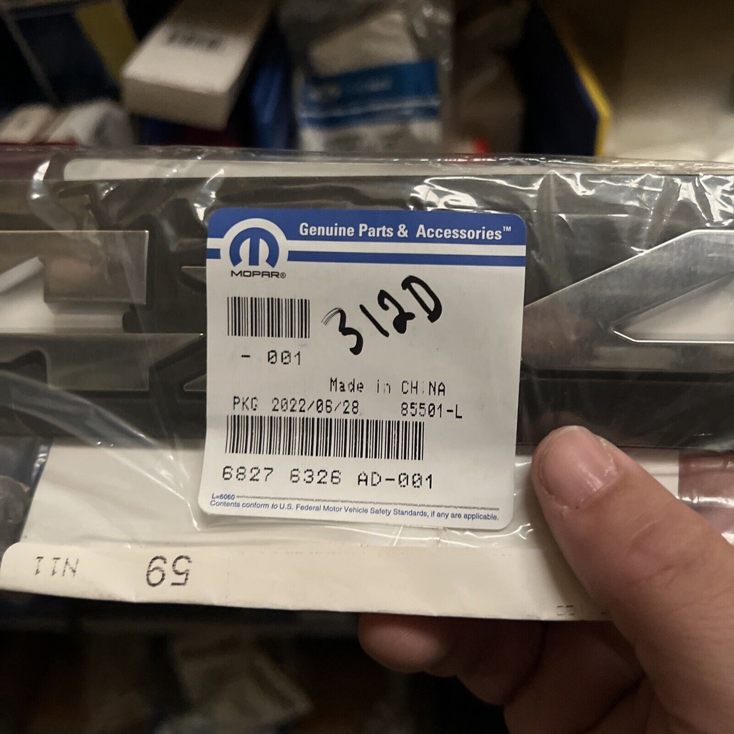 New OEM Genuine Mopar 1500 2019-2023 Tailgate Chrome Nameplate 68276326AD