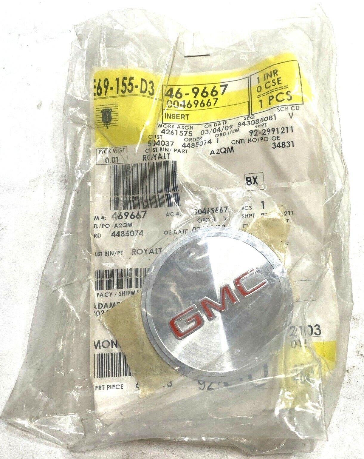 New OEM GM GMC G1500 Hub Cap Insert 1984-93 469667