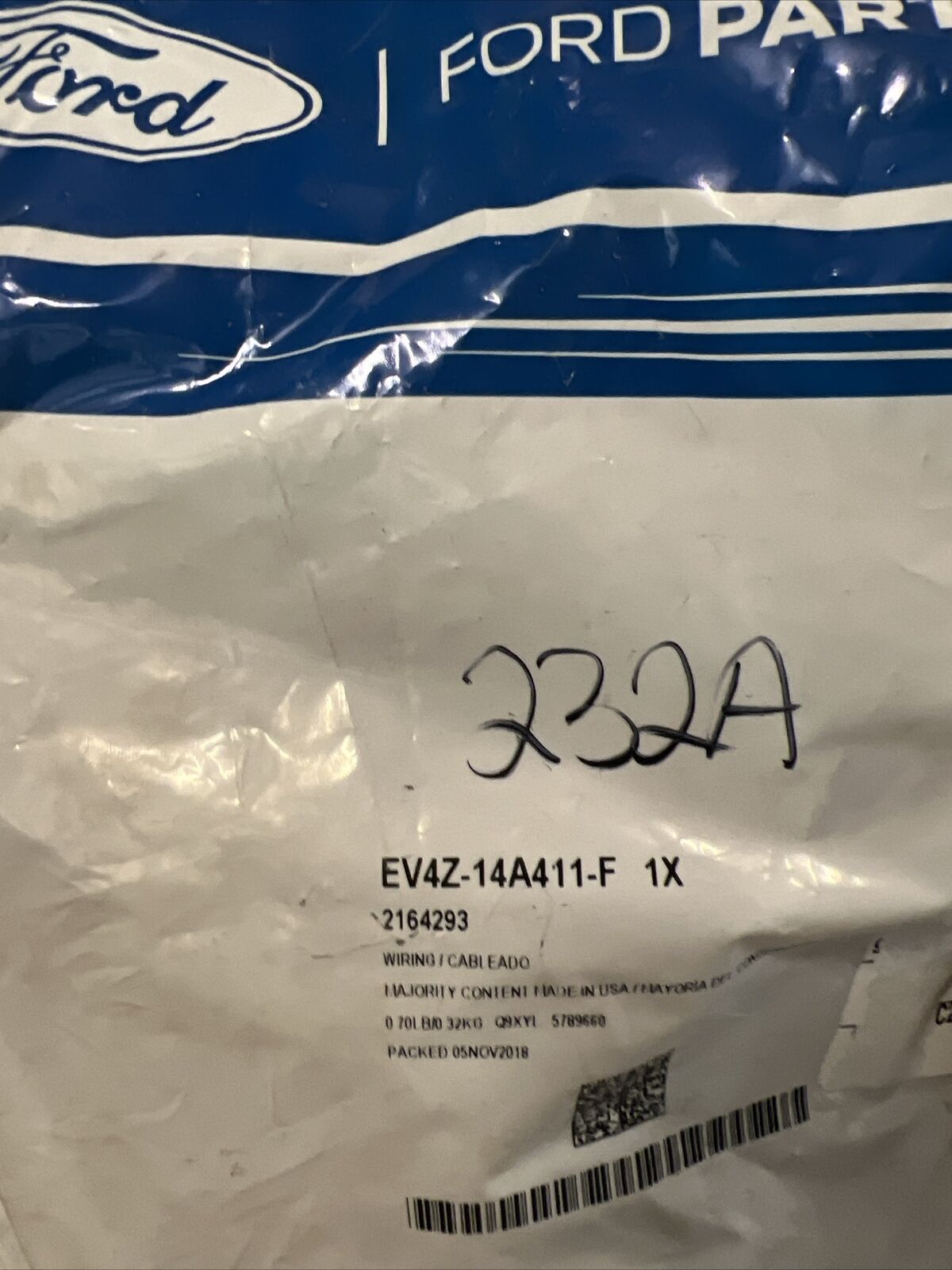 Genuine OEM Ford Wire Wiring Cable Harness Assembly EV4Z14A411F