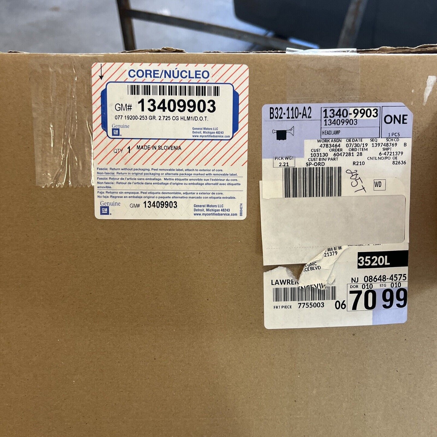 Genuine OEM GM Regal Right Passenger Side Headlamp Assembly 2014-2017 13409903