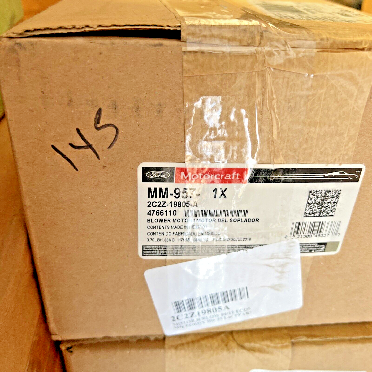 New OEM Ford HVAC Blower Motor Rear MOTORCRAFT MM-957