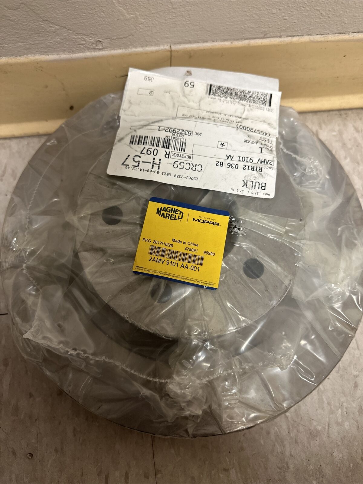 New OEM Mopar Disc Brake Rotor FWD Mopar 2AMV9101AA