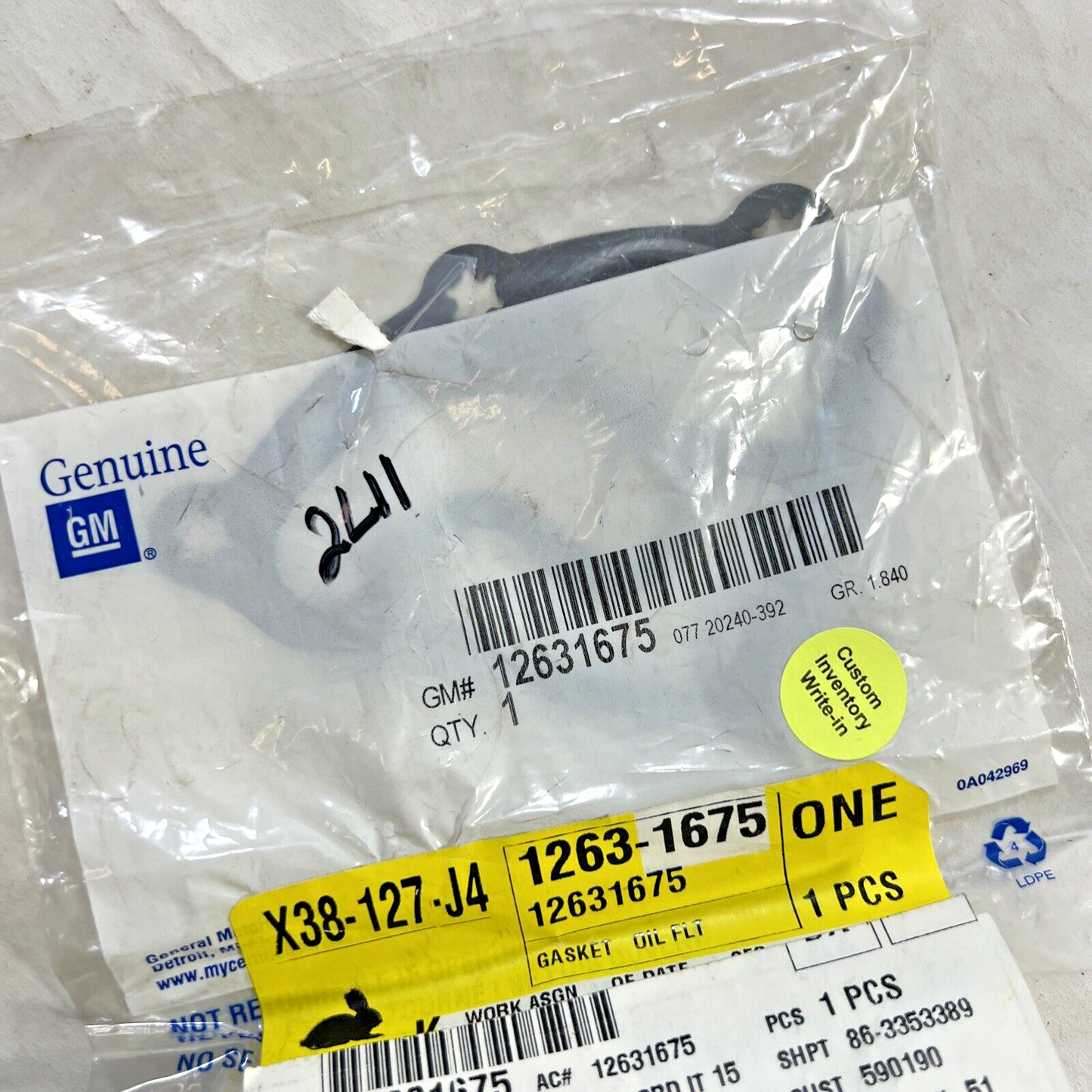 Genuine OEM GM Chevrolet Express 2500 Engine Oil Filter Adapter Gasket 12631675