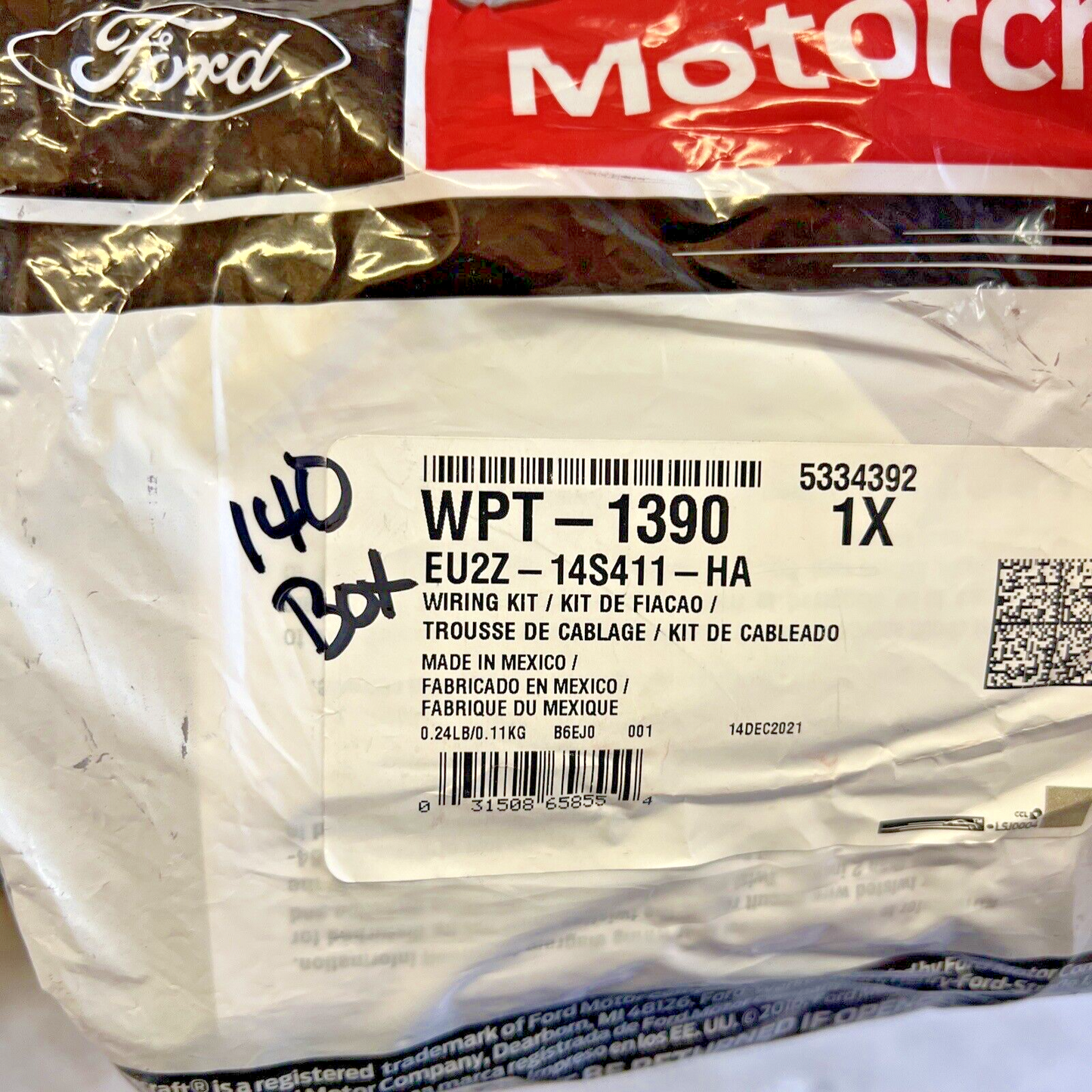 New OEM Genuine Ford Wire Assembly Motorcraft WPT1390