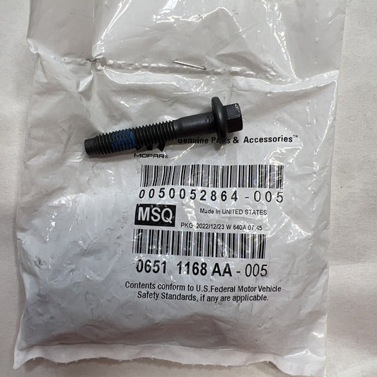 1 Single* Genuine OEM Mopar 2500 Hex Flange Head Bolt 2014-2023 6511168AA
