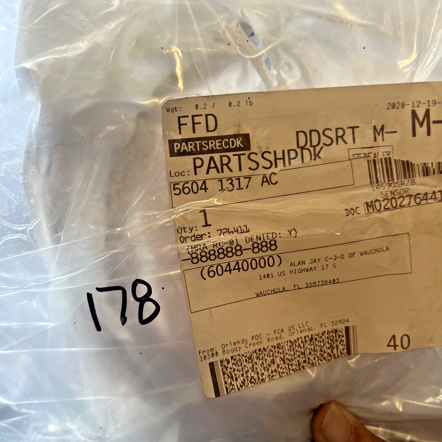 Genuine OEM Mopar Front Left Driver Side ABS Wheel Sensor w/ Harness 56041317AB
