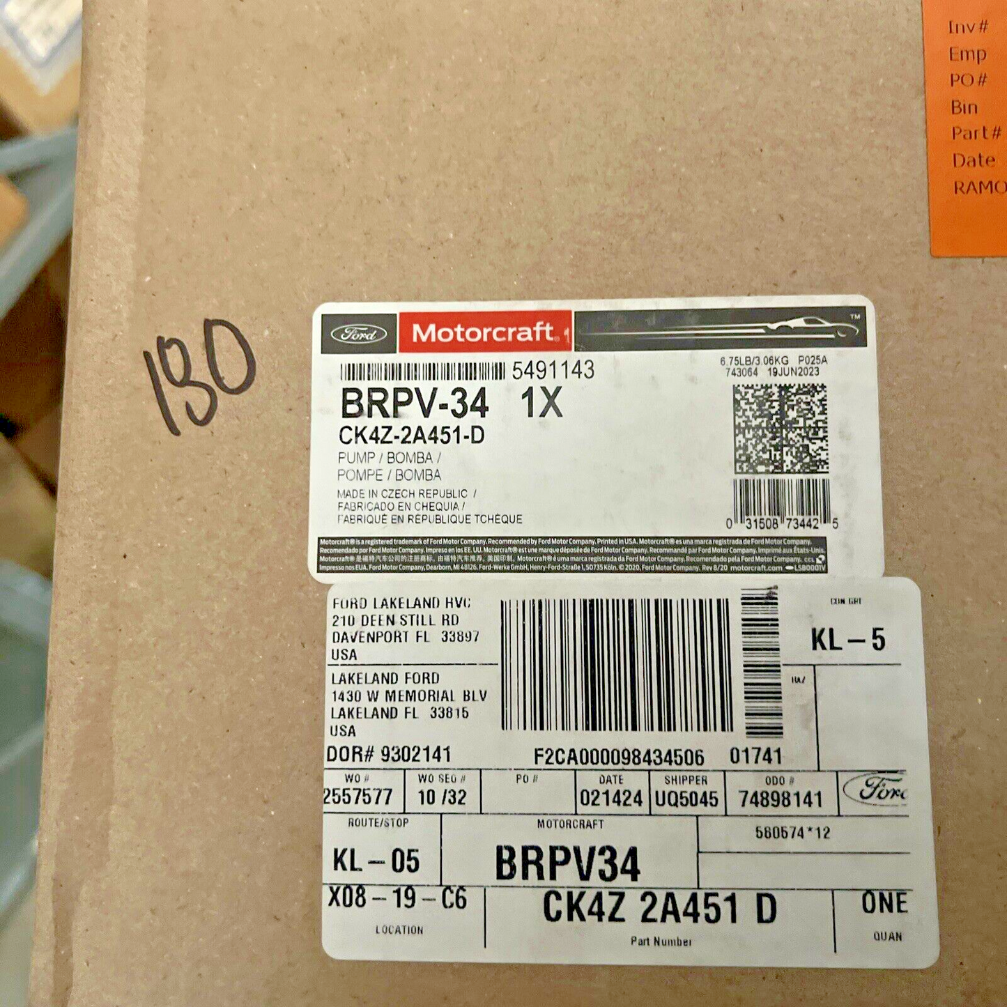 Genuine OEM Ford Transit Power Brake Booster Motorcraft BRPV34