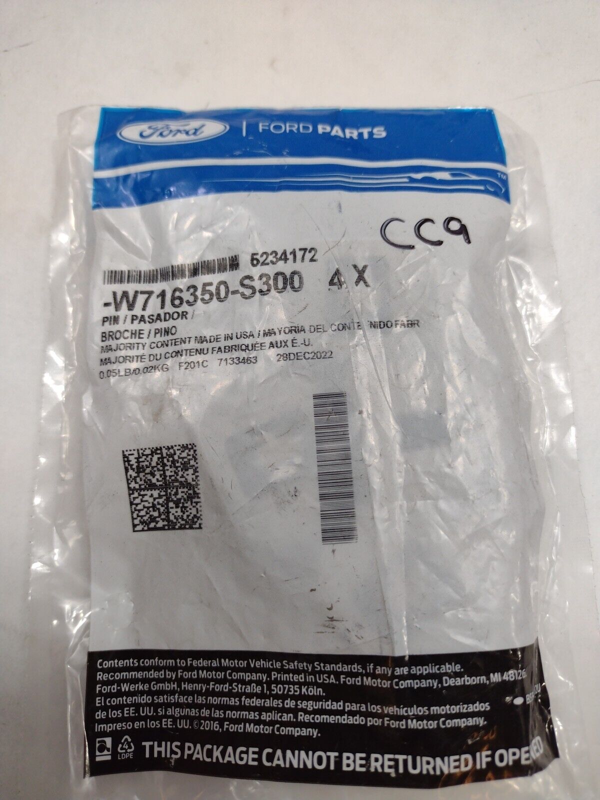 FORD OEM Exterior-Rocker Molding Clip W716350S300 Package Of 4
