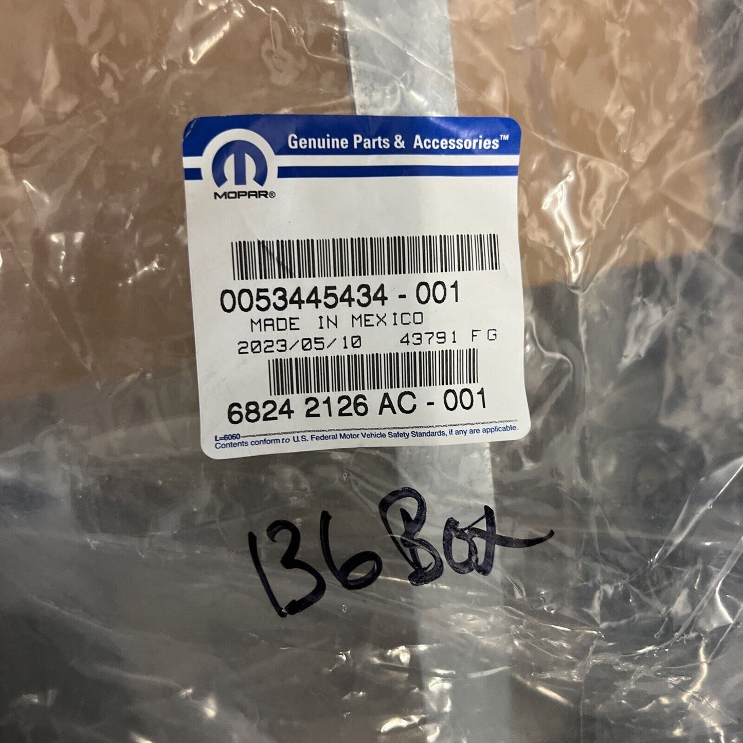 Genuine OEM Mopar Right Passenger Door Glass Weatherstrip 2017-2022 68242126AC