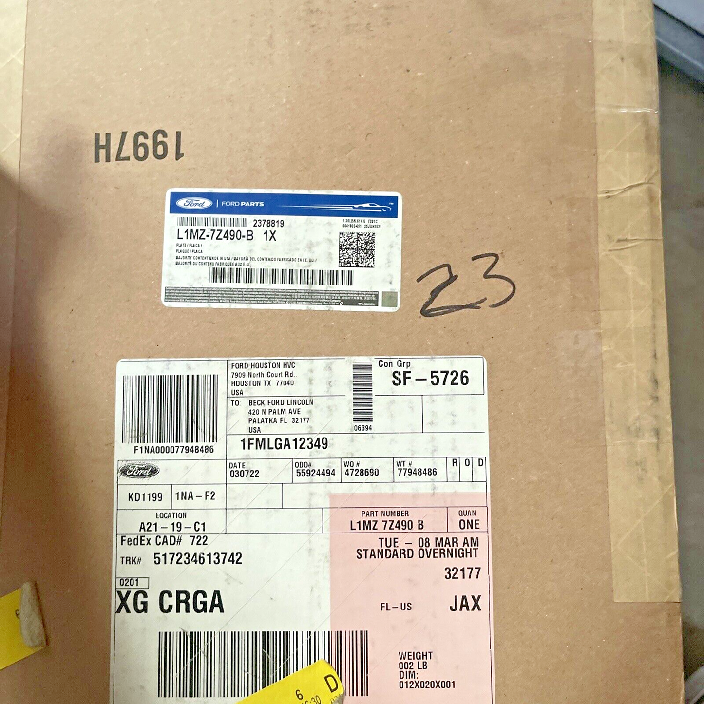 New OEM Genuine Ford Auto Transmission Valve Body Separator Plate l1mz7z490e