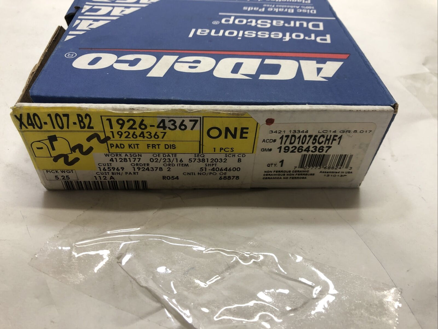 Genuine GM Ceramic Front Disc Brake Pad Set 19383243