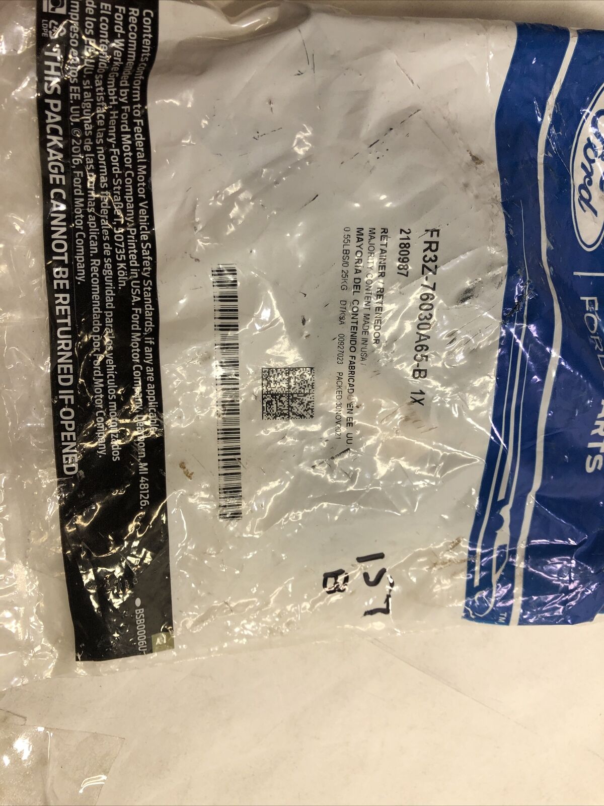 Genuine Ford Retainer 2015-2021 FR3Z-76030A65-B