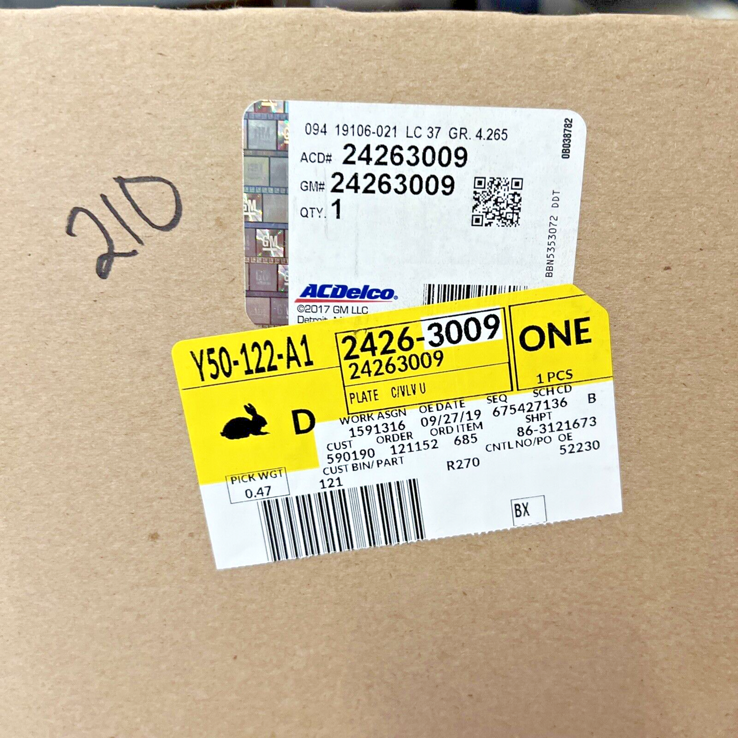 Genuine OEM GM ACDelco Auto Trans Upper Control Valve Body Spacer Plate 24263009