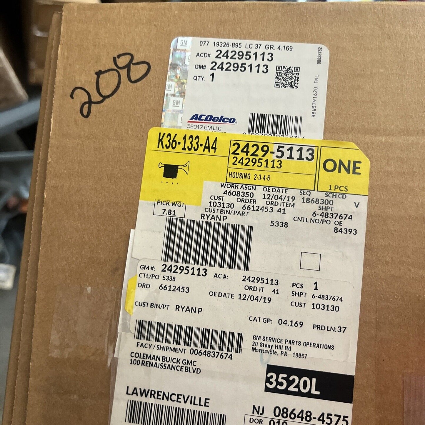 Genuine OEM GM ACDelco Transmission Clutch Housing 2015-2018 24292228