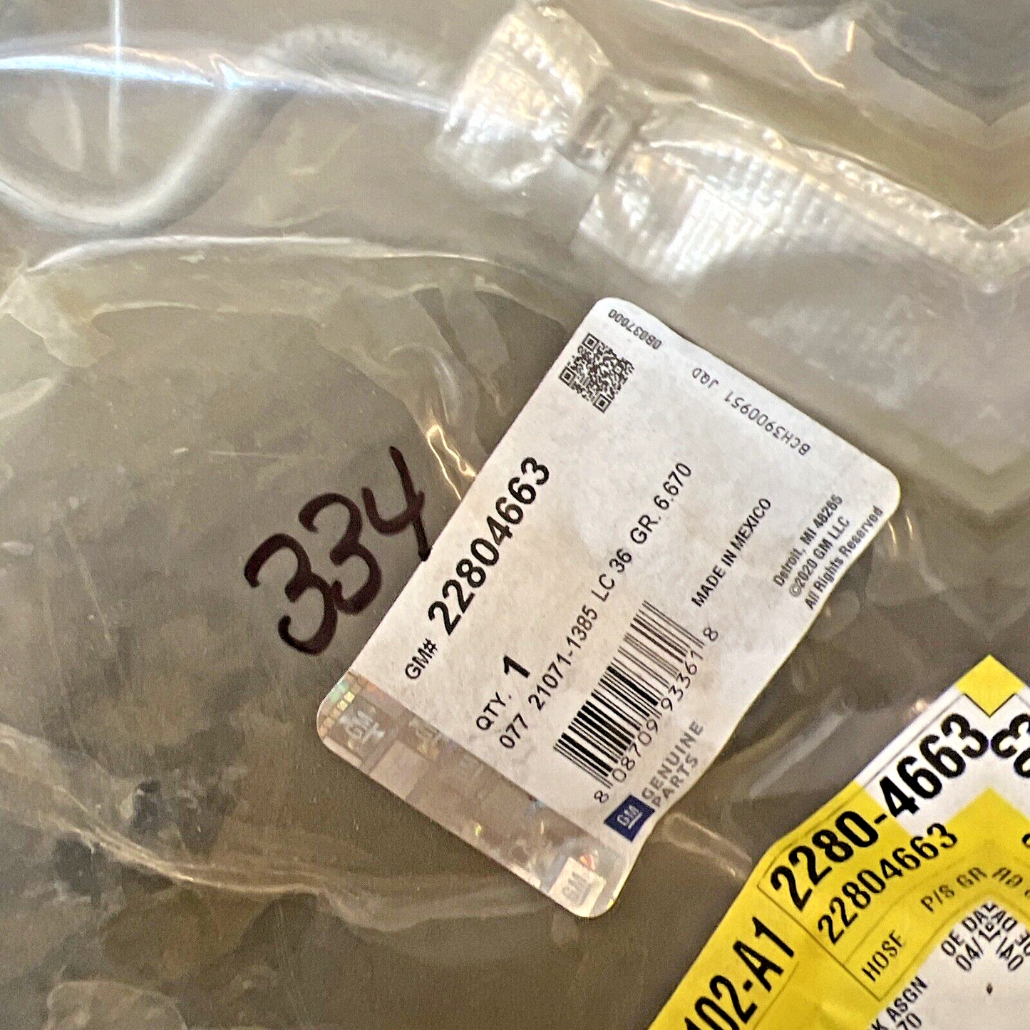 Genuine OEM GM Chevrolet Malibu Power Steering Gear Inlet Hose 07-12 22804663