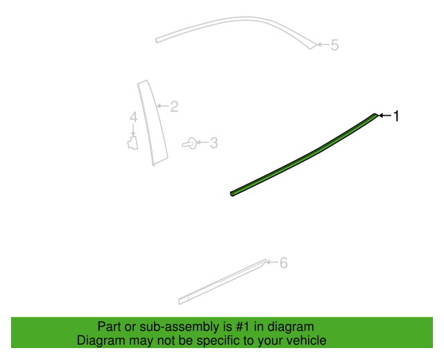 Genuine OEM GM Chevrolet Rear Left Side Door Window Belt Reveal Molding 23387833