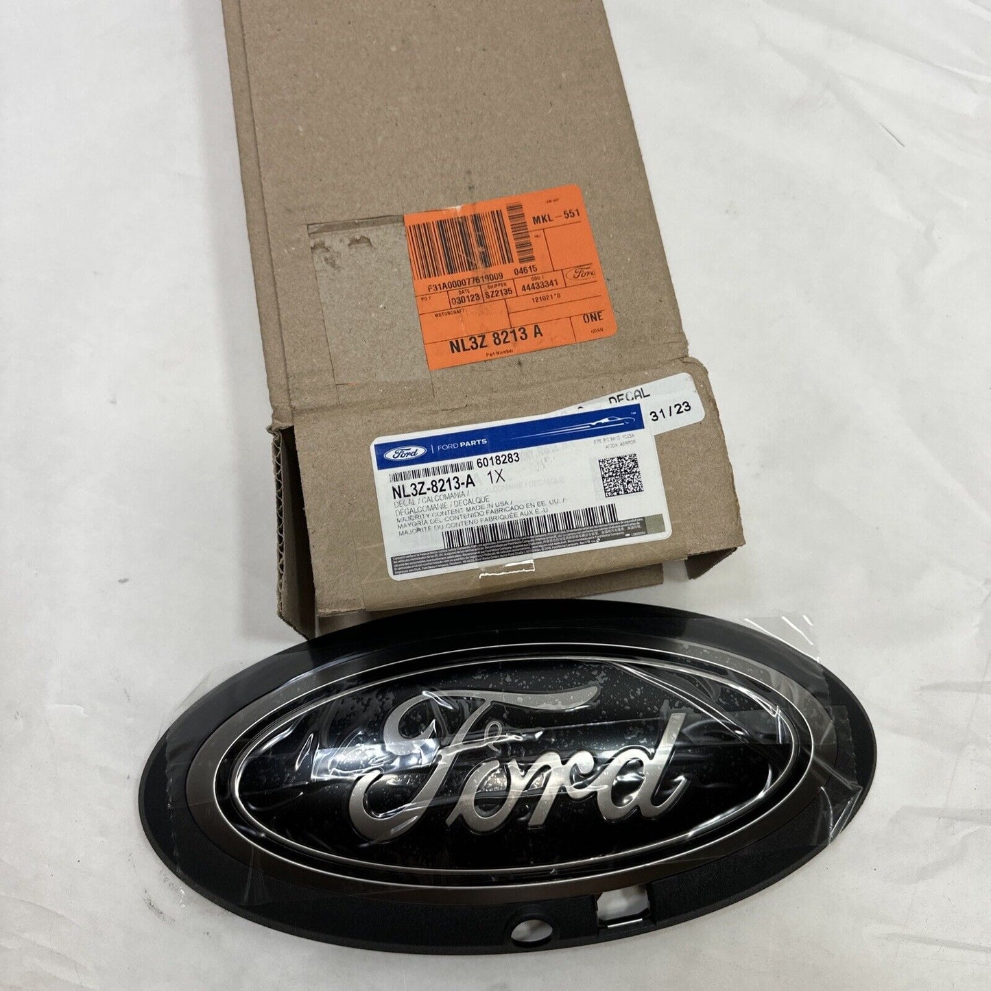 New OEM Genuine Ford Black Logo Emblem Oval NL3Z8213A