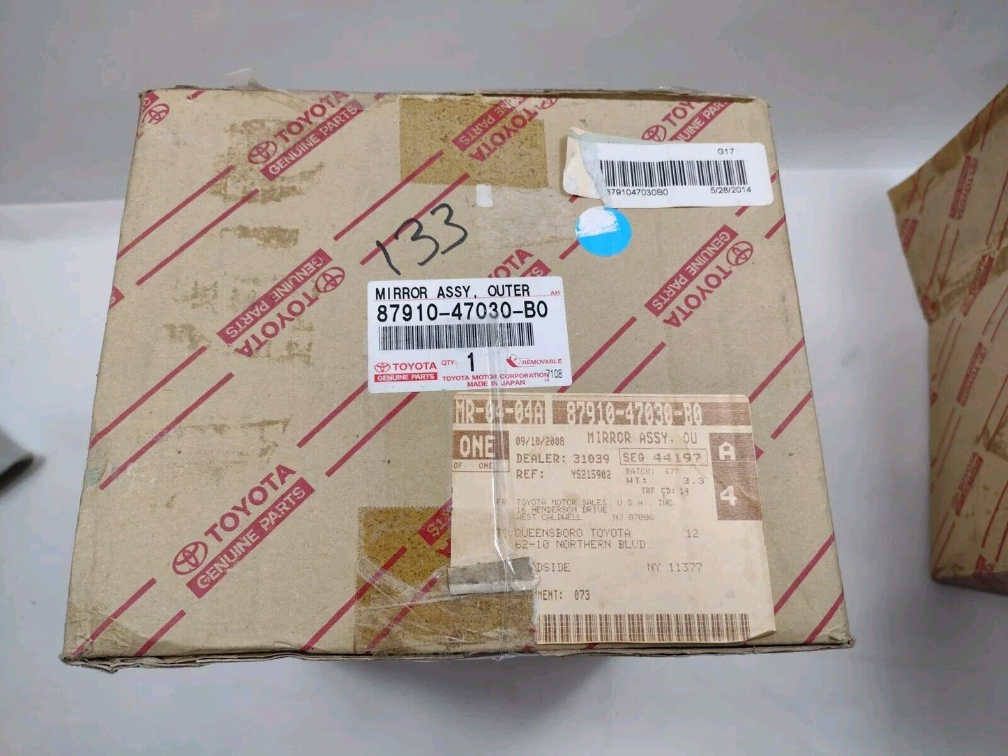 Genuine OEM Toyota Prius Mirror Assembly Passenger Side 2001-2003 8791047030B0