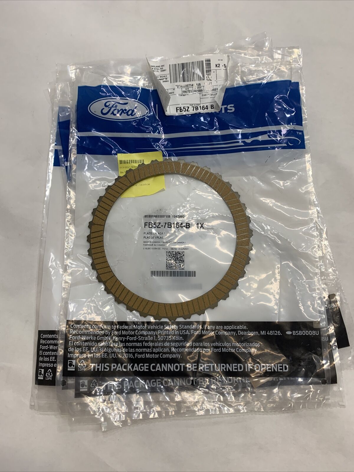 New OEM Ford EcoSport 15-21 Transmission Clutch Friction Plate FB5Z-7B164-B