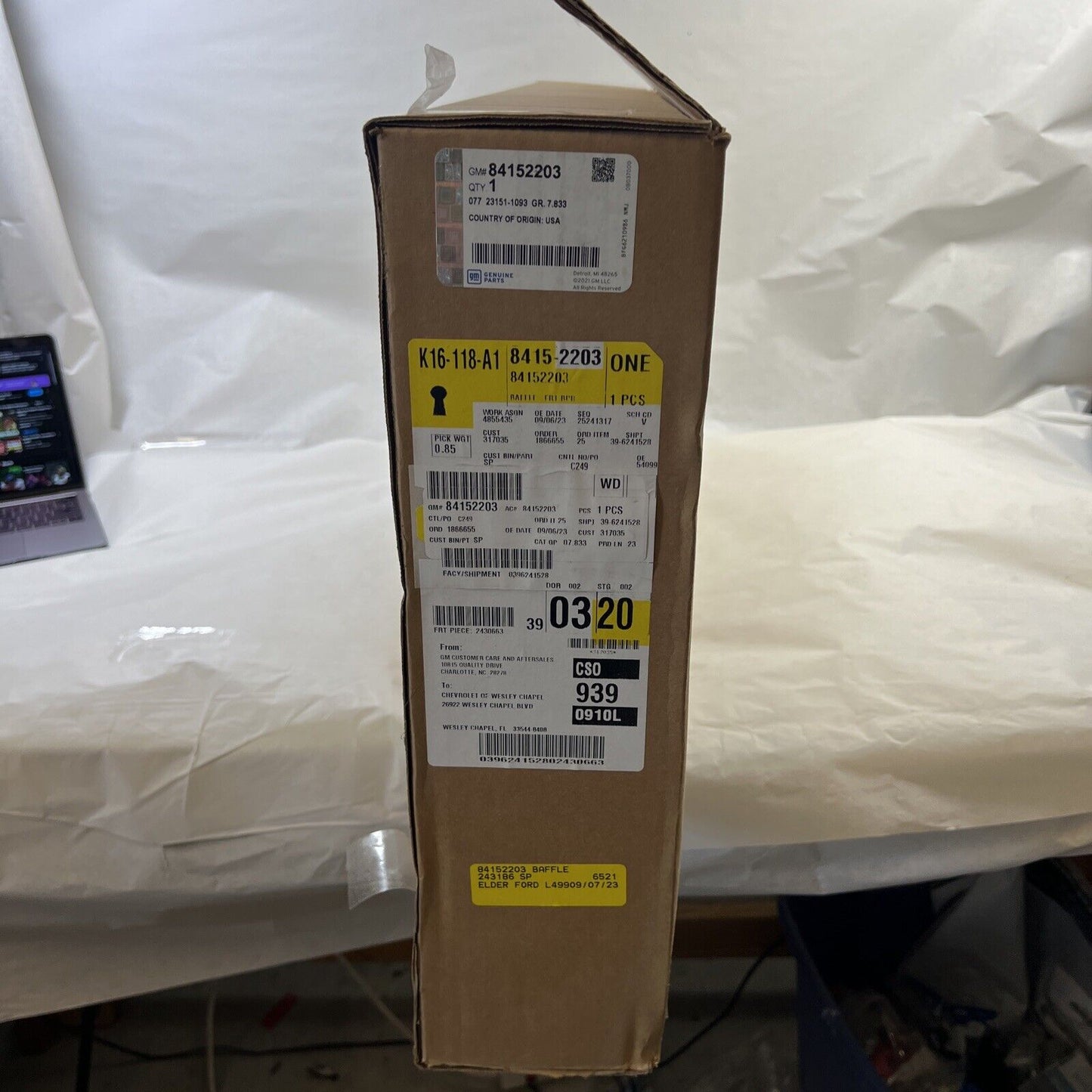 Genuine OEM GM Radiator Air Inlet Baffle 84152203