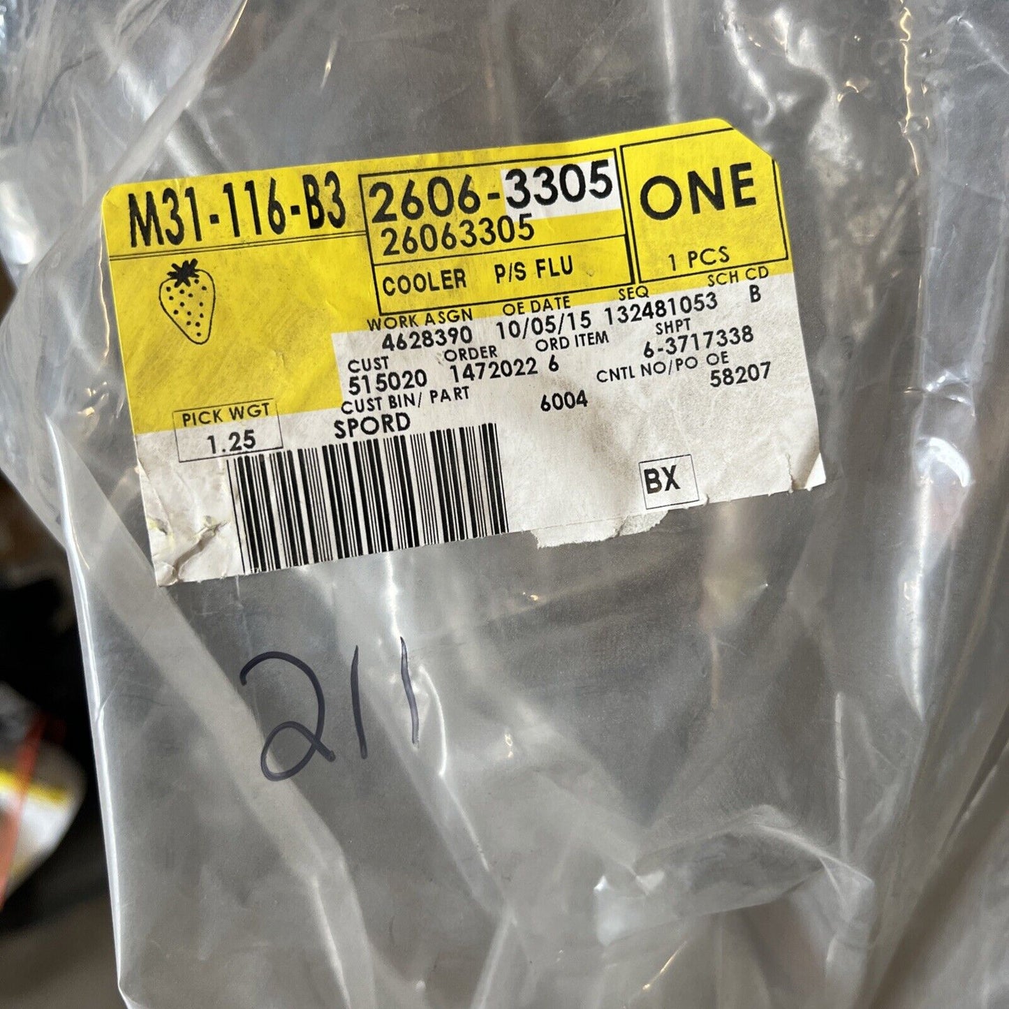 Genuine OEM GM Chevy Express 1500 Power Steering Cooler Hose 1996-2002 26063305