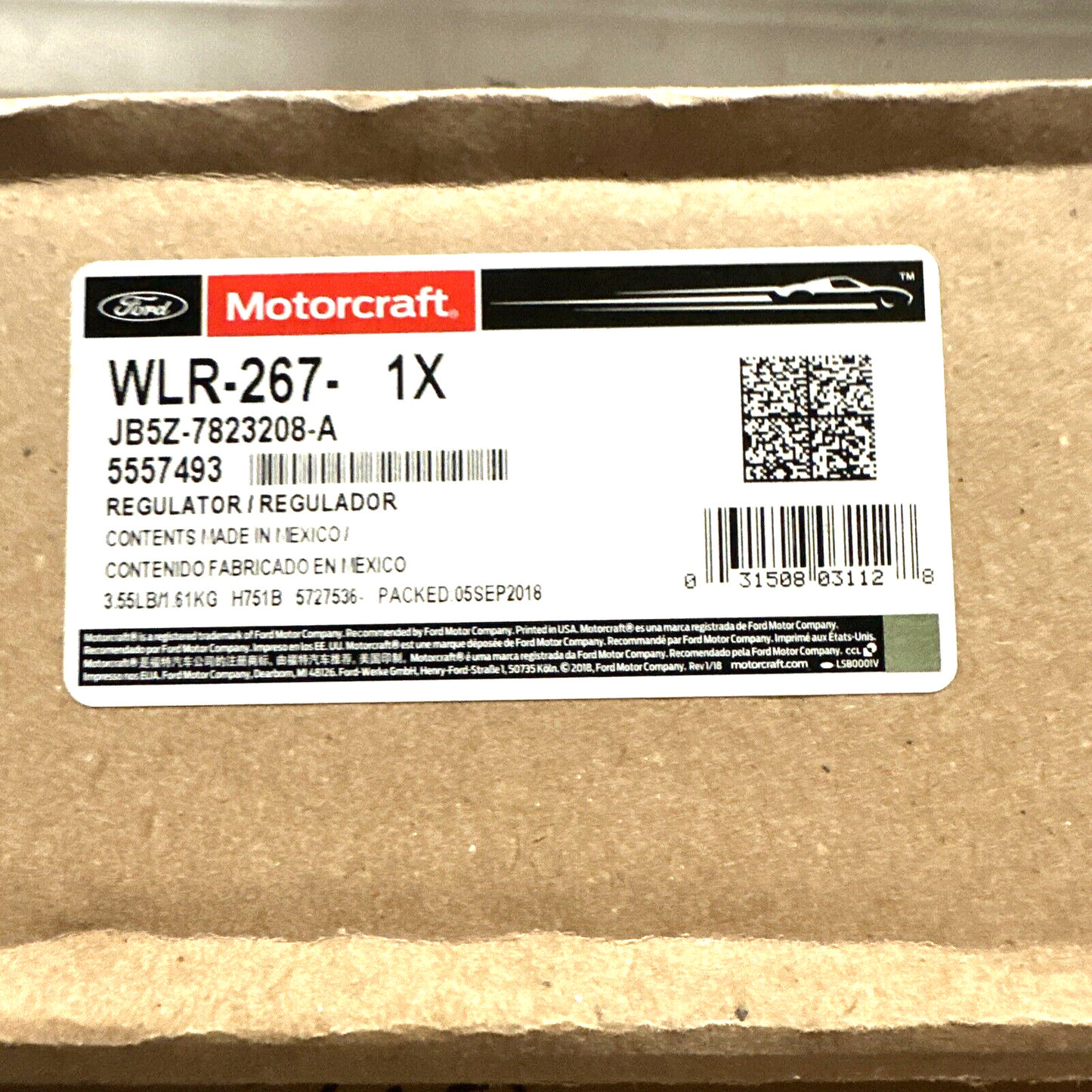 New OEM Genuine Ford Explorer 2017-2019 Window Regulator Motorcraft WLR267