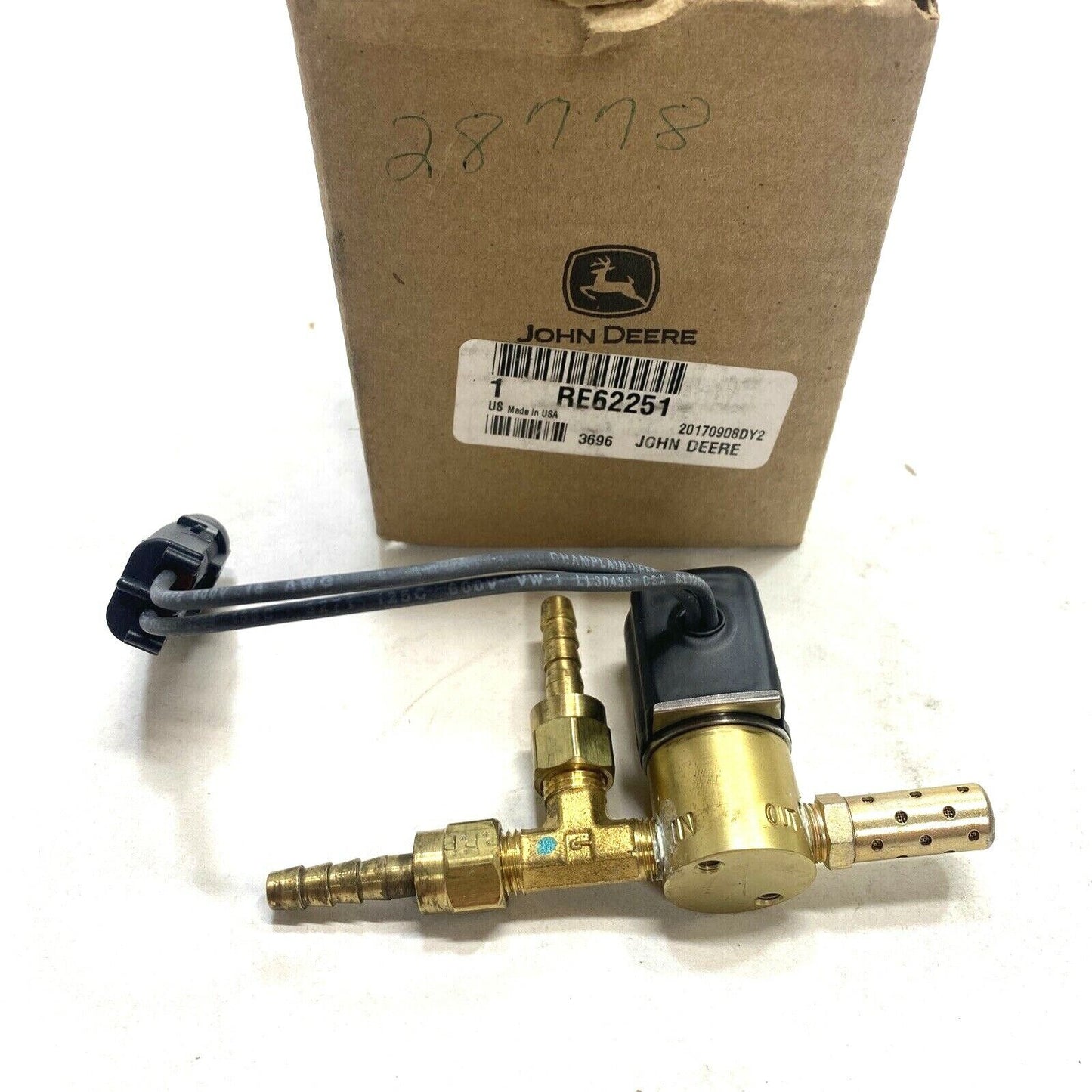 New OEM John Deere Woodward Solenoid Valve GENUINE RE62251
