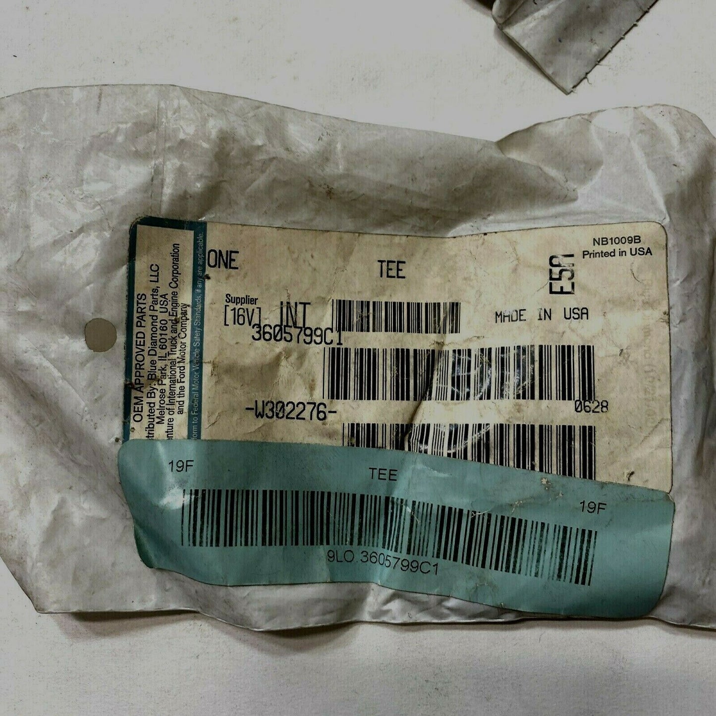 New OEM International Brass Pipe 3 Way T Fitting 3605799C1