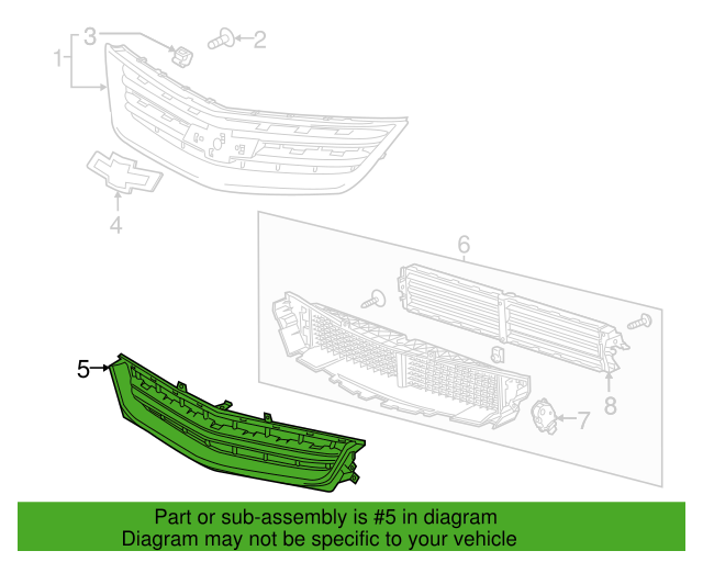 Genuine OEM GM Chevy Impala Grill Front Lower Bumper Grille 2014-2020 23455348