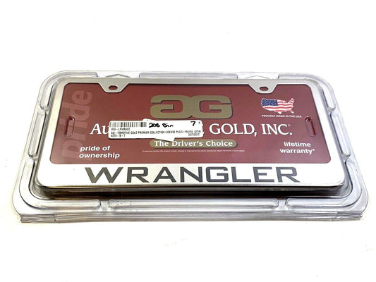 New Chrome License Plate Frame for Jeep Wrangler Au-Tomotive Gold LF.WRA.EC