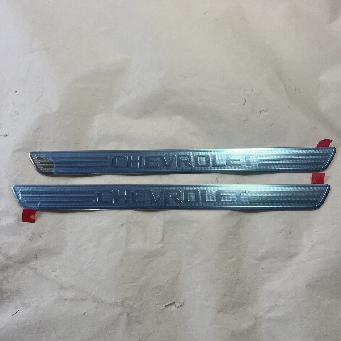 Genuine OEM GM Chevrolet Front Door Stainless Steel Sill Plates 16-24 23248217