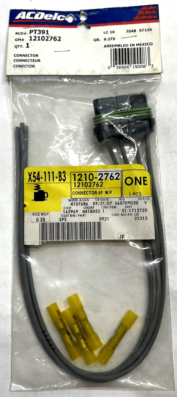 New OEM Genuine GM ACDelco PT391 4-Way Female Multi-Purpose Pigtail 12102762