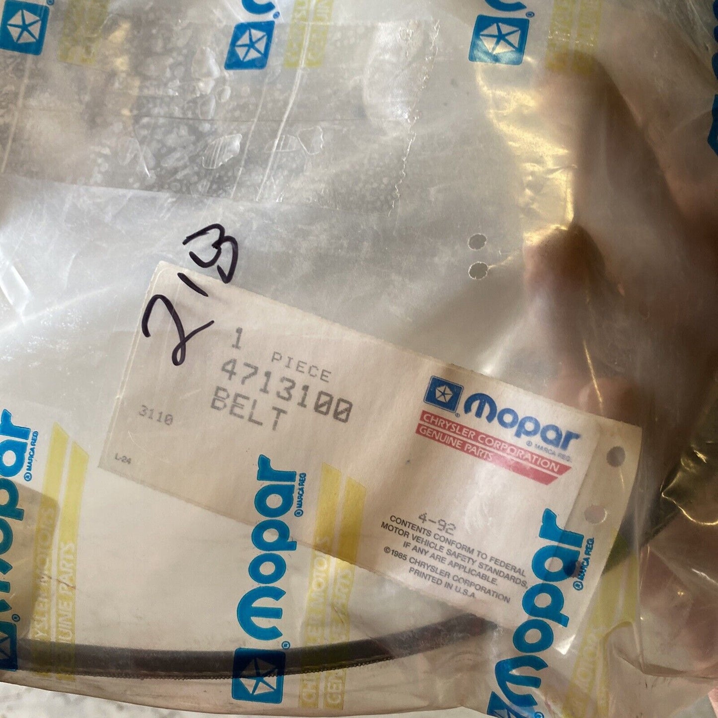 New OEM Mopar Drive Belt 4713100