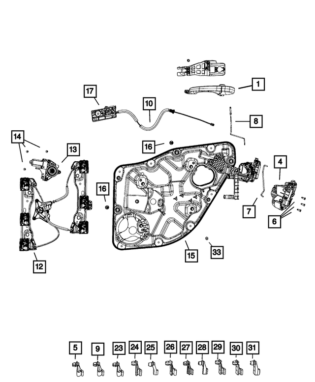 Genuine OEM Mopar Cherokee Rear Left Driver Side Power Window Motor 68079285AB