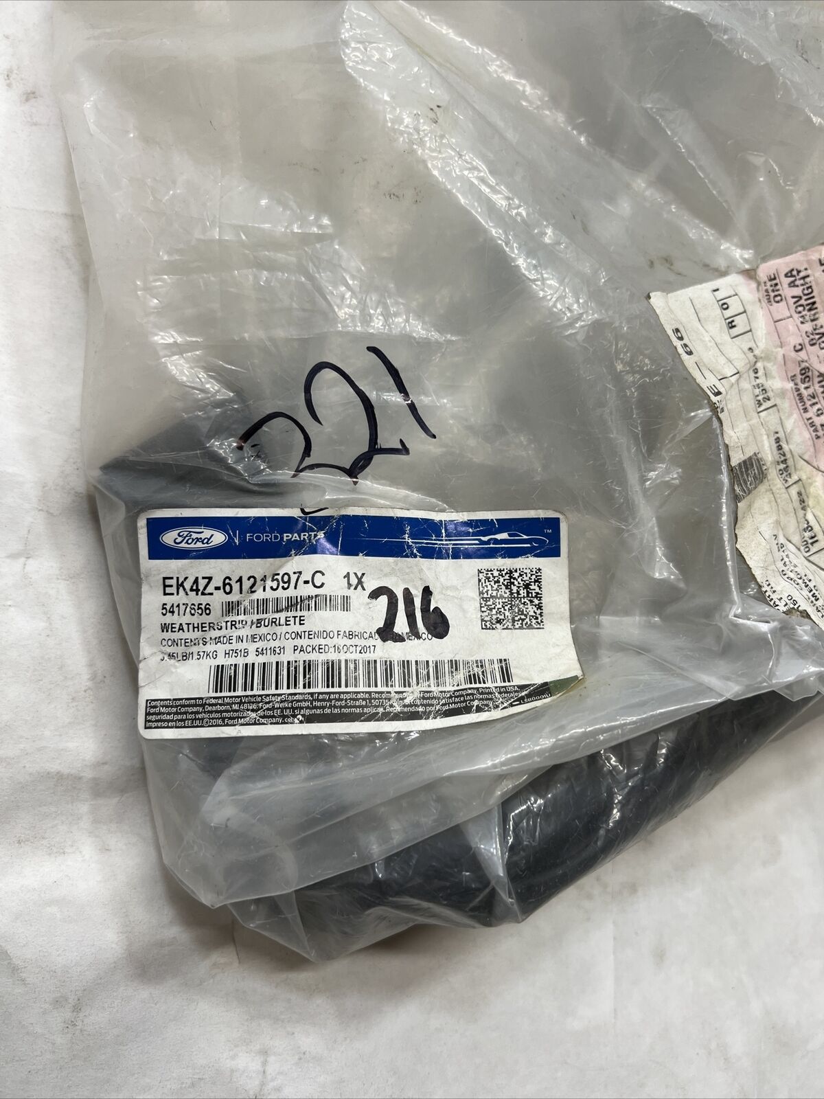 New OEM Ford Transit Front Left Door Window Channel 2015-2020 EK4Z-6121597-D