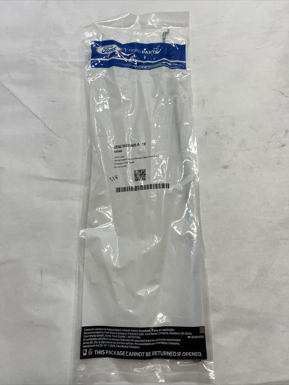 New OEM Genuine Ford Fiesta 2014-2019 Lock Cable Assembly DE8Z54221A00A