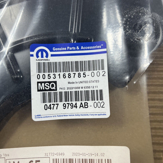 Genuine OEM Mopar Front Right Passenger Side Brake Dust Shield 12-23 4779794AB