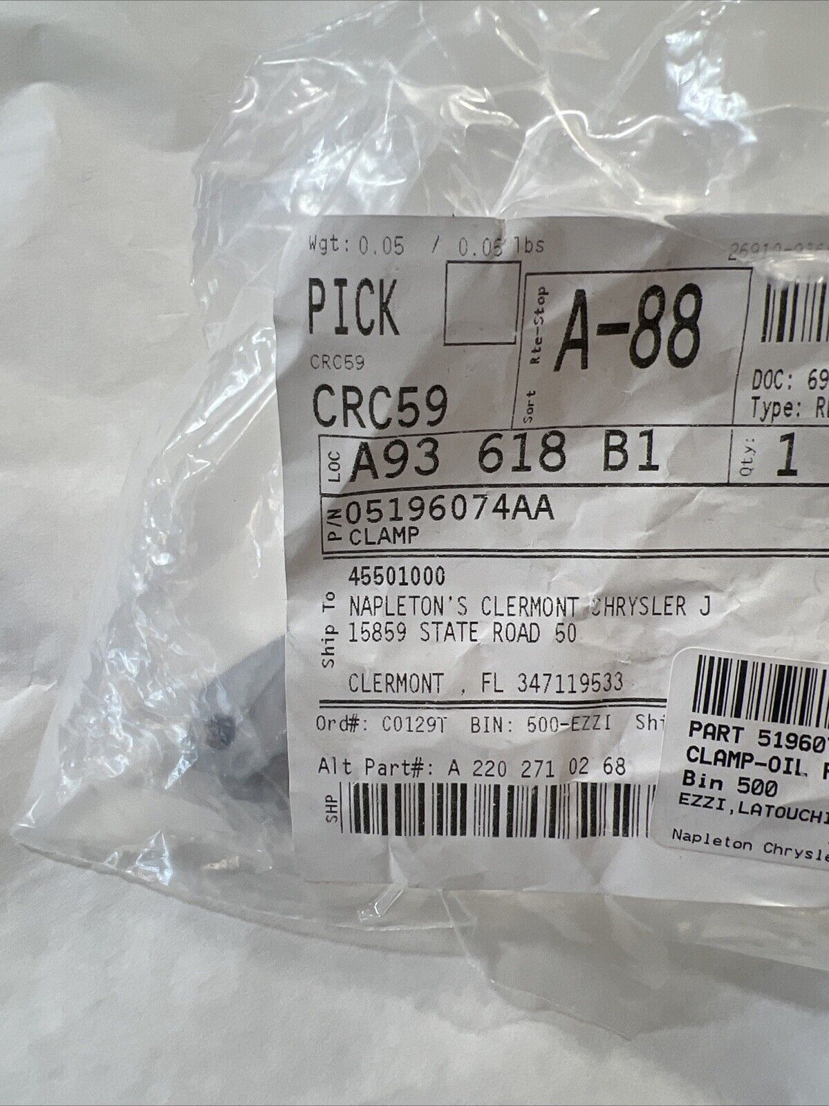 Genuine OEM Mopar Jeep Wrangler Durango Nitro Oil Pan Clamp 2003-2018 5196074AA