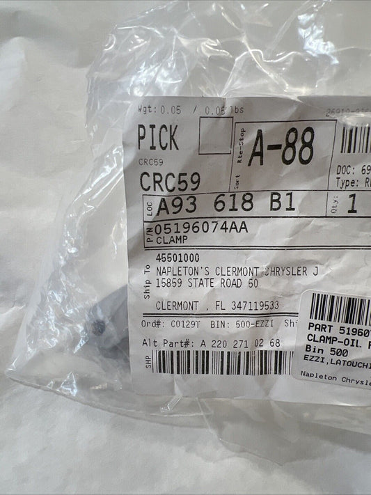 Genuine OEM Mopar Jeep Wrangler Durango Nitro Oil Pan Clamp 2003-2018 5196074AA