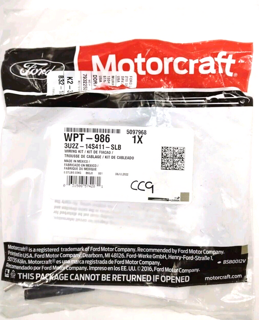 Genuine OEM Ford Wire Assembly 3U2Z14S411SLB Motorcraft WPT986