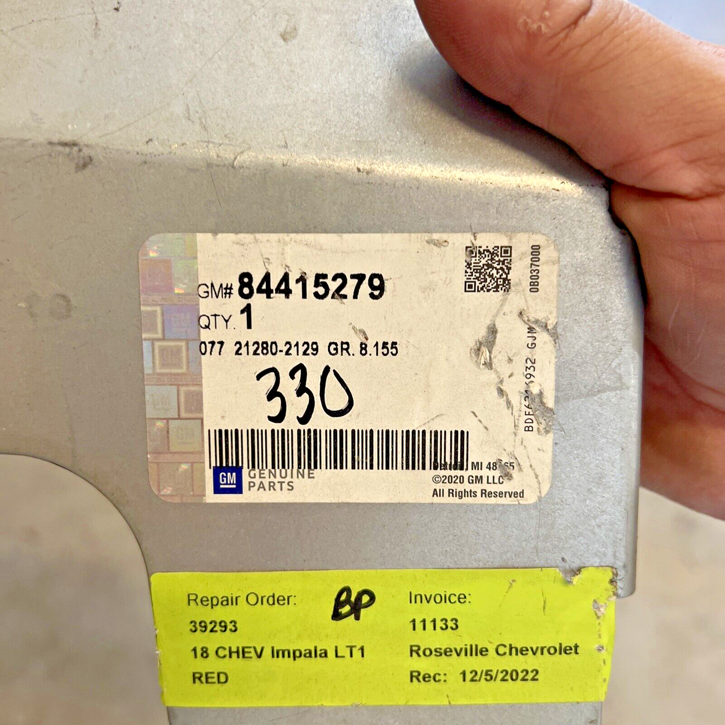 Genuine OEM GM Front Driver Side Wheelhouse Panel Reinforcement 10-20 84415279