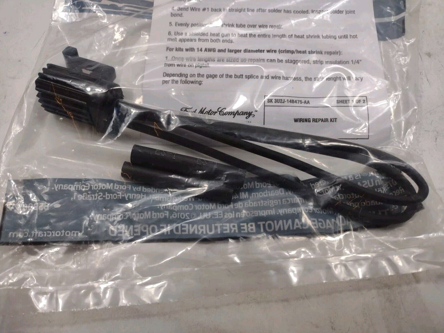 Genuine OEM Ford Wire Assembly Motorcraft WPT861 5U2Z-14S411-VA