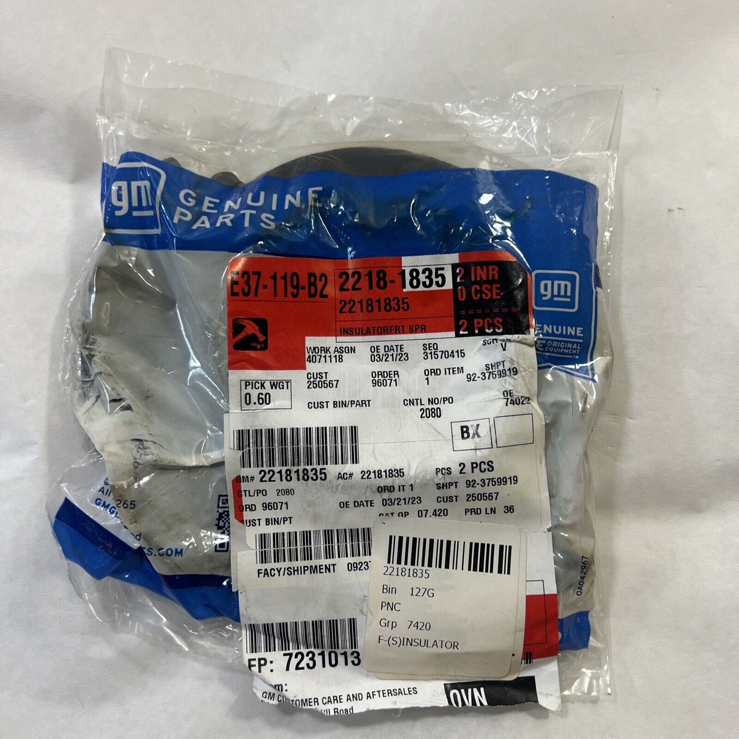 Genuine OEM GM Chevrolet Impala Front Suspension-Coil Spring Insulator 22181835