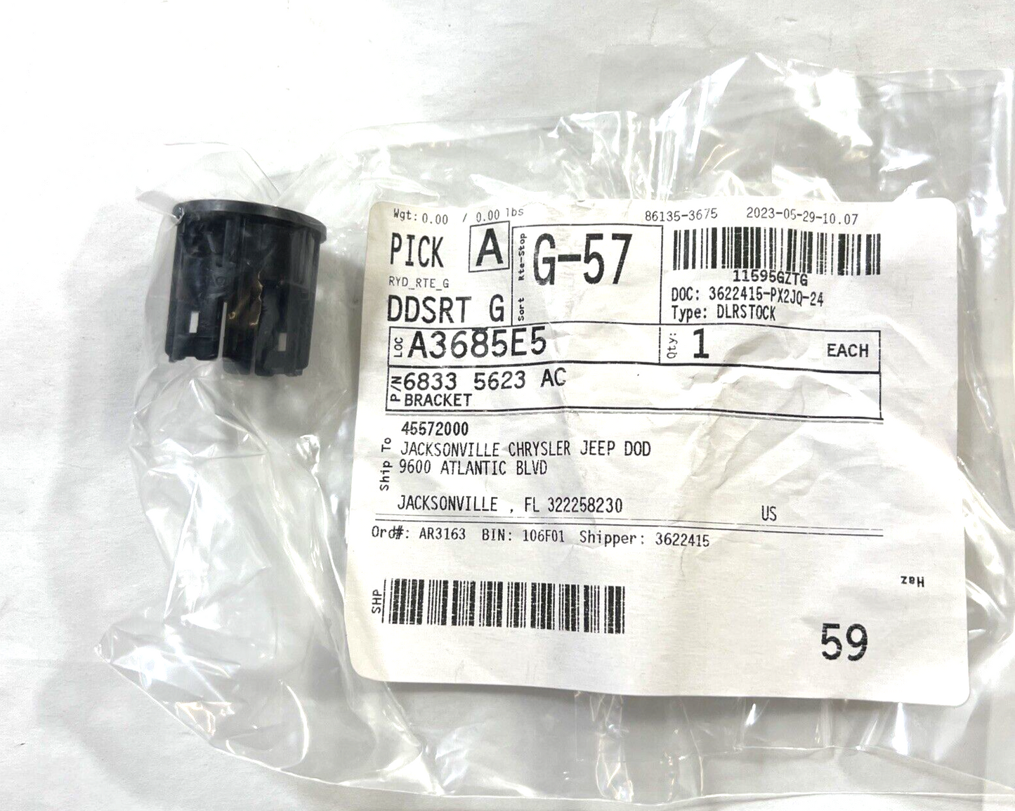 Genuine OEM Mopar 1500 Park Assist Sensor Bracket 2019-2024 68335623AC