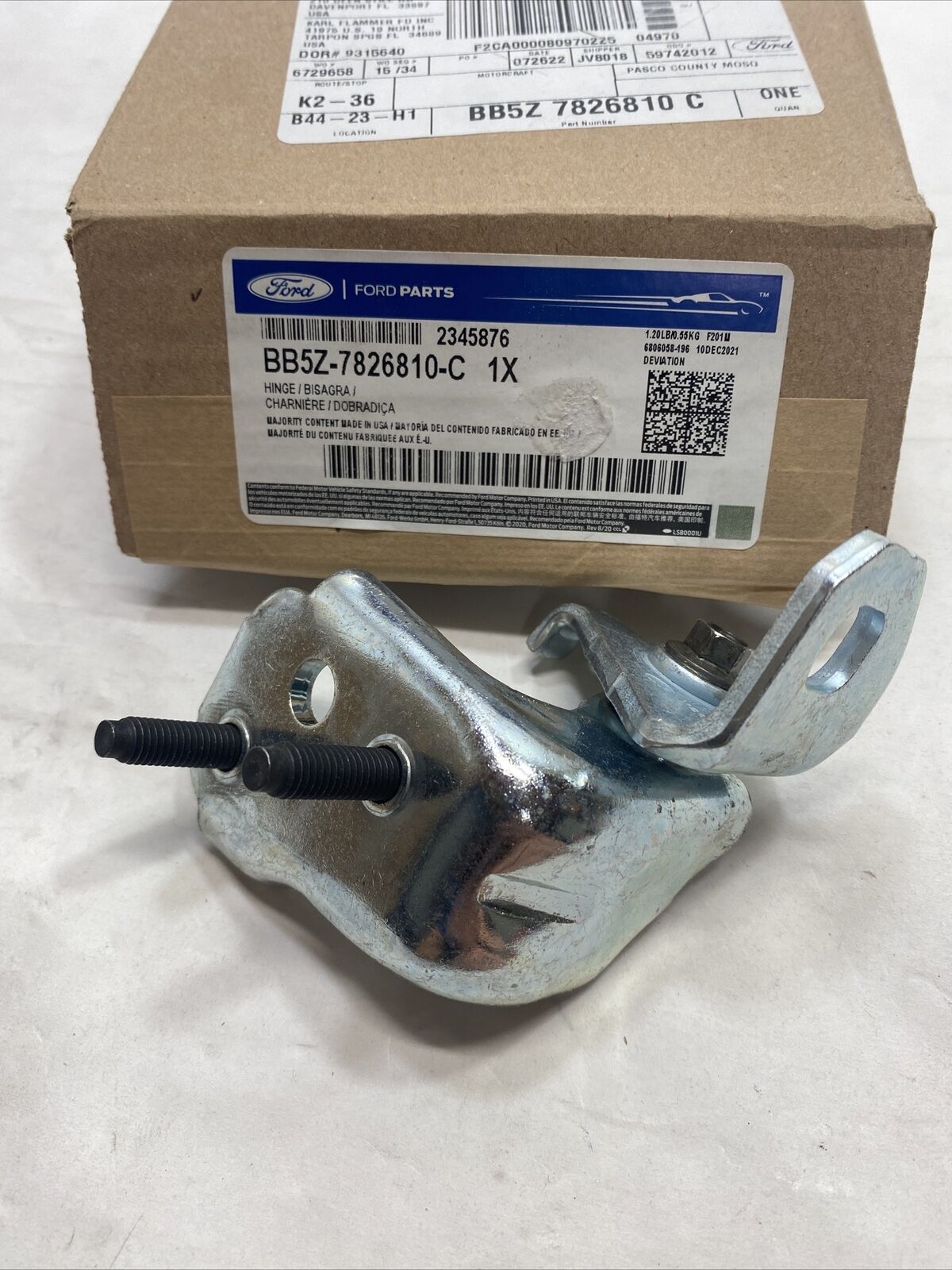 New OEM Genuine Ford Explorer 2011-2023 Lower Door Hinge Assembly BB5Z7826810C